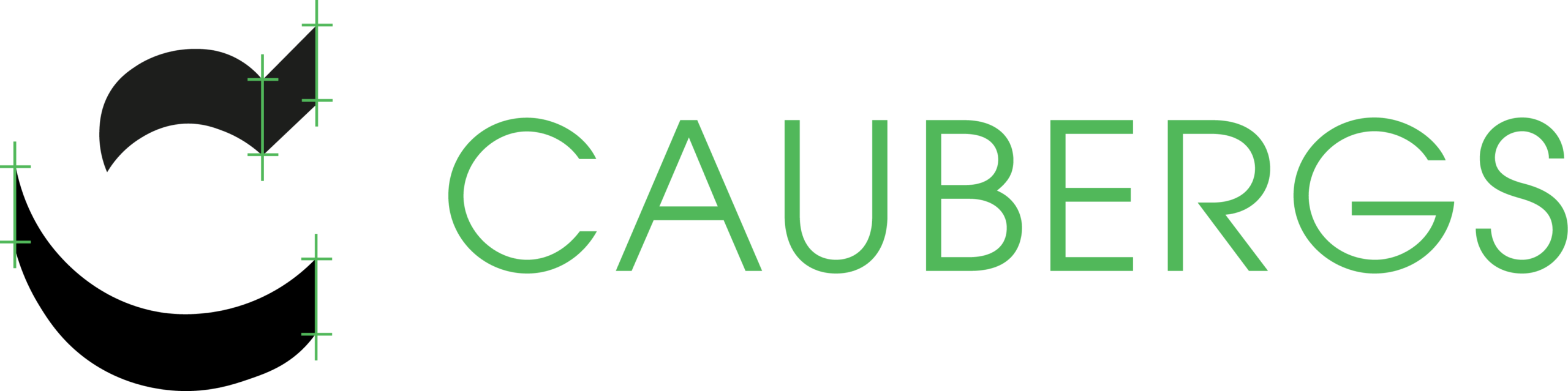Caubergs logo - zwart groen